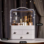 1pc Cosmetics Receiving Box Dust-Proof Desktop Makeup Organizer with Drawer for Skin Care Products Household Storage Box Shelf