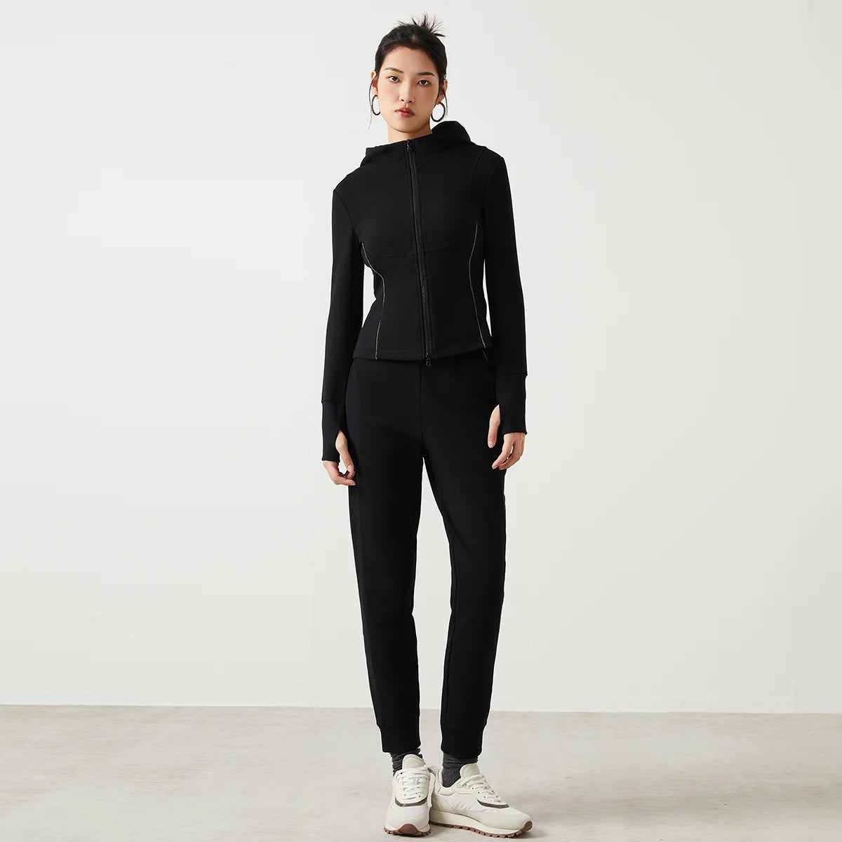 K2570L Winter High Quality Luxury Women's Clothing 80% Long Staple Cotton Sweatshirt Trousers