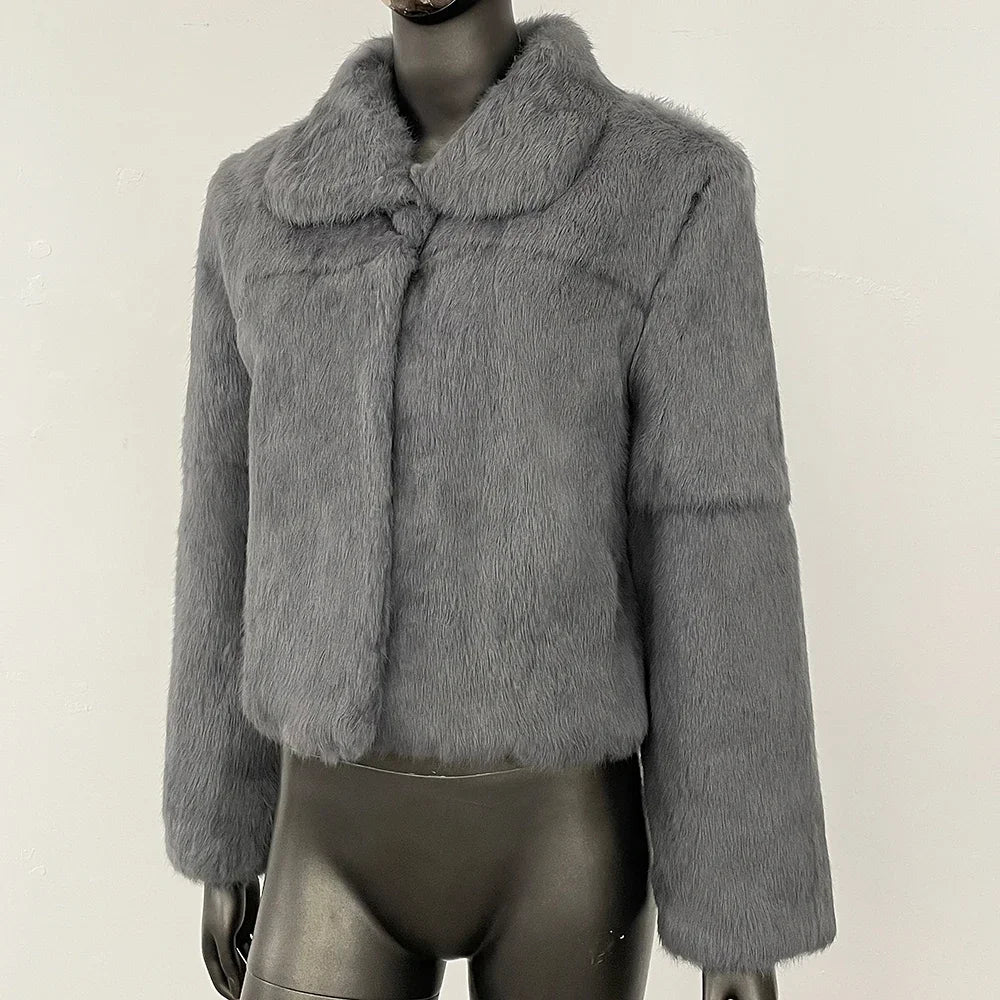 Natural Rabbit Fur Coat Women New Autumn Winter Female Real Fur  Real Leather and Fur Women's Clothing Outerwear Lady Jacket