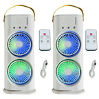 Household Appliances Refrigeration Mini Fan Desktop Shake-head Dual Fan Three-hole Ice Fog Cooler Double-head Charging Office
