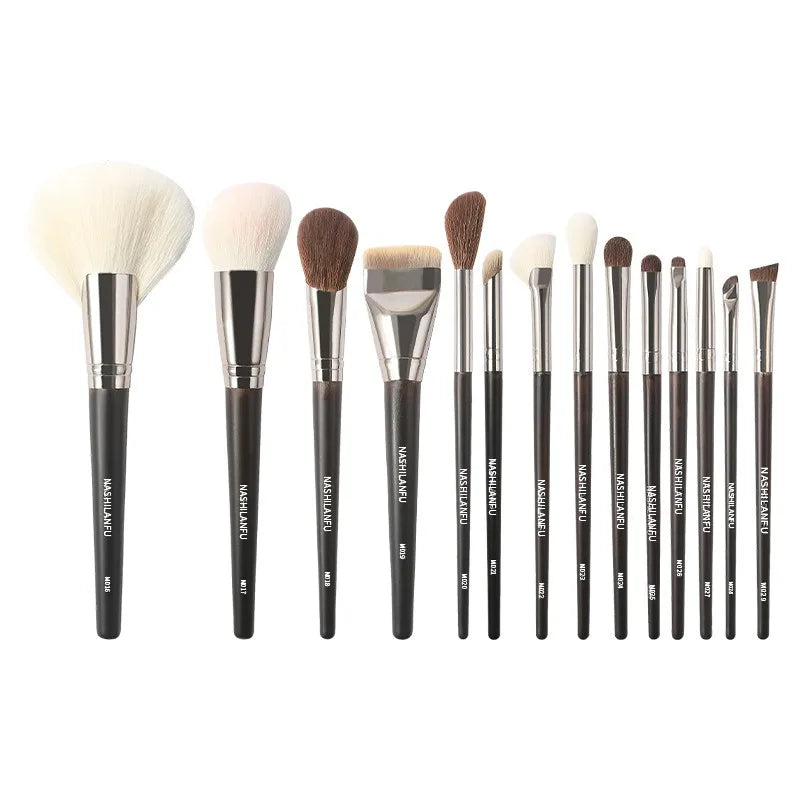 Makeup Brush Set 14PCS Soft Face Eye Cosmetic Brushes with Travel Pouch for Powder Blush Contour Foundation Eyeshadow Beauty Kit