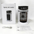 Portable USB-chargable silent small air conditioner, small mini household air cooler fan with light-emitting diodes