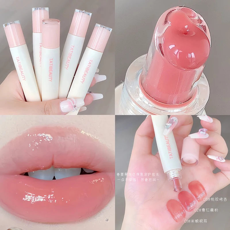 Lip Jelly Essence Hydrating Lipstick Lip Gloss Lip Gloss Mirror Lip Gloss Lipstick Tender Pink Student Makeup