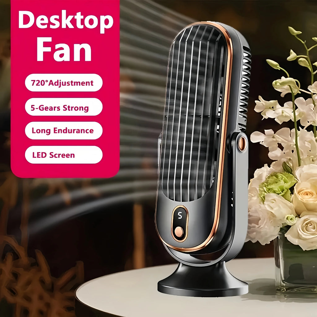 Small household  5-speed air-cooled fan, portable USB fan for office and camping