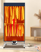 Portable Electric Clothes Dryer,220V-1500W Heated Clothes Airer, Heated Clothes Dryer with Timer, Electric Clothes Dryer