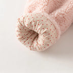 Dave Bella Girls Coat Autumn Winter Pink Lapel Baby Thickened Plush Jacket Cute Princess Outerwear Children's Clothing DB4254491