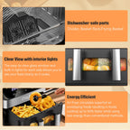 10L Air Fryer Dual Zone Digital Oven 9 Cooking Functions Oil Free 2400W SALE