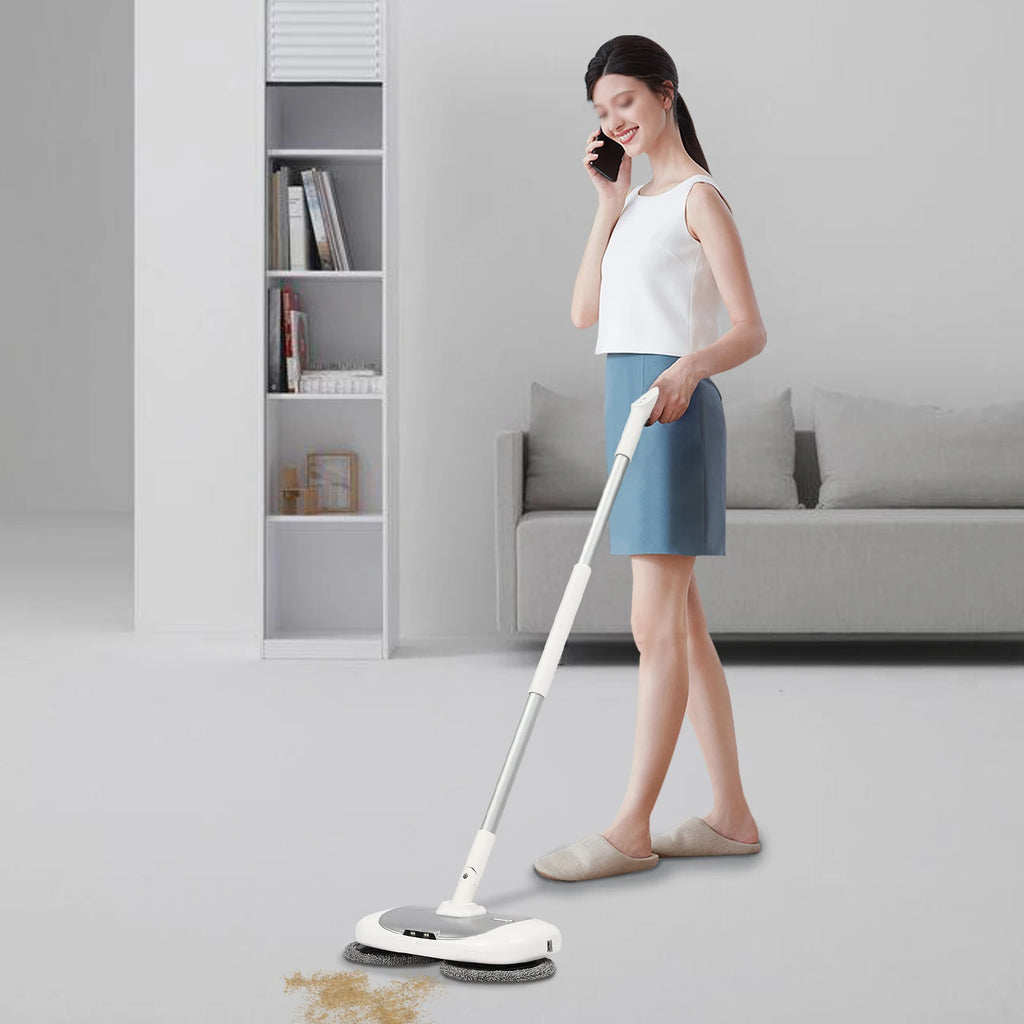 Electric Mop with Cleaning Bucket, Flexible Cordless Power Spin Mop, Low Noise Electric Mop Cleaner Set
