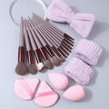 20Pcs Makeup Set Including Makeup Brushes, Beauty Sponges, Powder Puffs, Wrist Straps and Hair Band, Essential Beauty Care Tools