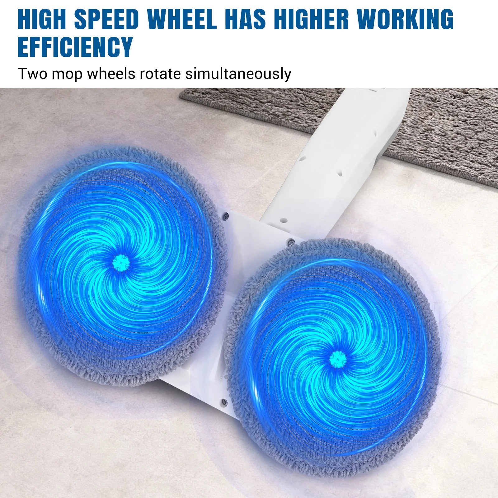 Electric Mop Cordless 200ml Water Tank Dry and Wet Floor Cleaner Spin Mop Spray Function Mop for Wiping Scrubbing Polishing