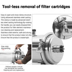 DIVEDEER Ultrafiltration Water Purifier Stainless Steel 8000-Liter Water Filtration System 0.01 Micron Membrane Water Purifier