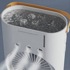 Household Appliances Refrigeration Mini Fan Desktop Shake-head Dual Fan Three-hole Ice Fog Cooler Double-head Charging Office