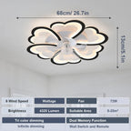 Modern Light Minimalist Living Room Ceiling Electric Fan Nordic Art Restaurant Ceiling Fan Lamps